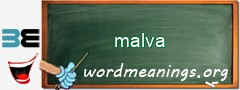 WordMeaning blackboard for malva